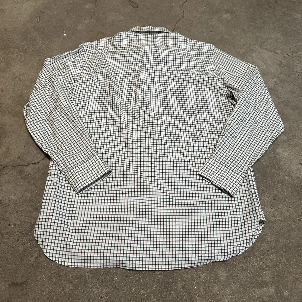 Ralph Lauren Shirt Mens L Cream Plaid Classic Gingham Oxford Check Preppy Casual